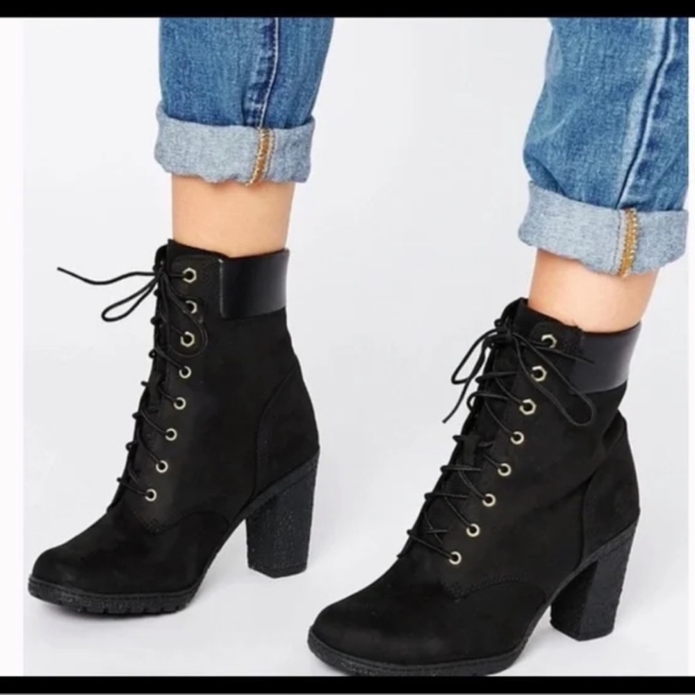 Timberland Ladies Glancy Heeled Black Boots